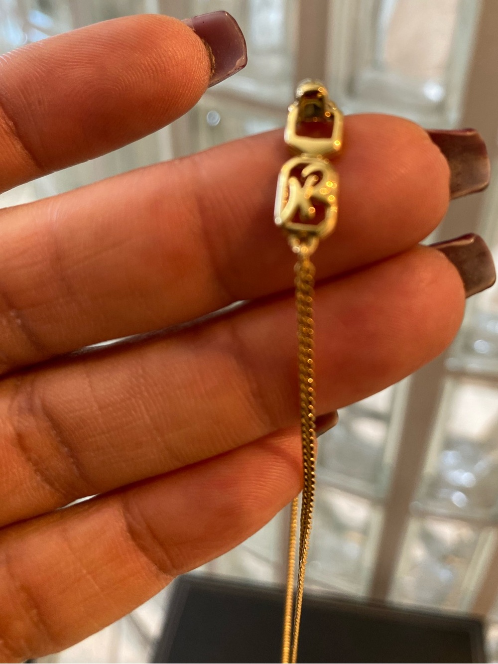 LOW START Nina Ricci Gold & Silver Plated Pendant w/ Crystal Accents, Gold Chain - Picture 6 of 9